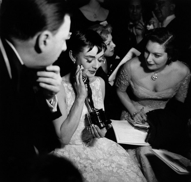 Audrey Hepburn with Her Oscar for Roman Holiday